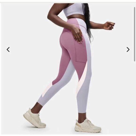 Outdoor Voices Leggings Medium High Rise Colorblock TechSweat Zoom Purple Pink - Picture 3 of 13